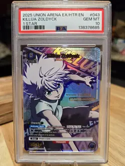 Killua Zoldyck Union Arena Hunter x Hunter EX04BT/HTR-2-043 SR 1 Star - PSA 10 - Image 1