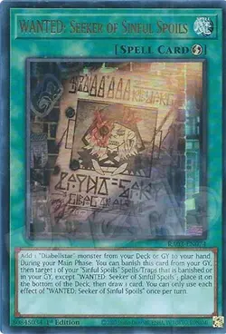 Yugioh - WANTED Seeker of Sinful Spoils - 1st Ultra Rare NM - Free Holo Card - Image 1