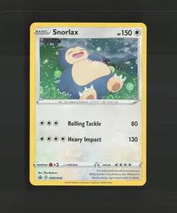 Snorlax SWSH032 Sword & Shield Black Star Promo SWIRL Holo Pokemon Card LP - Image 1