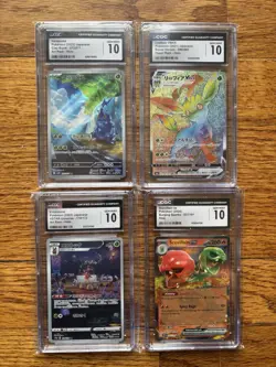 Pokemon TCG CGC Graded Card Lot Holo - Heracross, Leafeon VMAX, Kricketune, Sco… - Image 1