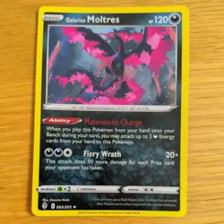 GALARIAN MOLTRES 093/203 POKEMON CARD (EVOLVING SKIES SET) HOLO - Image 2