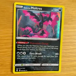 GALARIAN MOLTRES 093/203 POKEMON CARD (EVOLVING SKIES SET) HOLO - Image 3