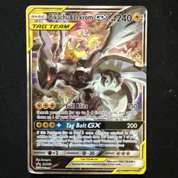 Pokemon Pikachu & Zekrom GX Black Star Promo TCG Card Full Art SM168 - Image 1