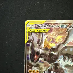 Pokemon Pikachu & Zekrom GX Black Star Promo TCG Card Full Art SM168 - Image 2