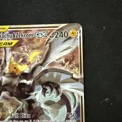 Pokemon Pikachu & Zekrom GX Black Star Promo TCG Card Full Art SM168 - Image 3