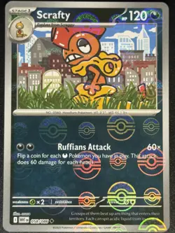 Scrafty (Poke Ball Pattern) #058/086 SV: White Flare Pokemon Card TCG - Image 1