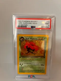 2000 Pokemon Rocket Dark Vileplume Holo First 1st Edition PSA 9 13/82 Rare 13 - Image 1