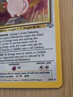 Clefable Holo Rare 1/64 Pokemon Jungle Set Unlimited NM/LP Vintage WOTC 1999 - Image 5
