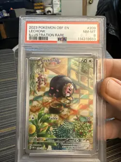 2023 Pokemon Obsidian Flames Lechonk Illustration Rare 209/197 Psa 8 - Image 1
