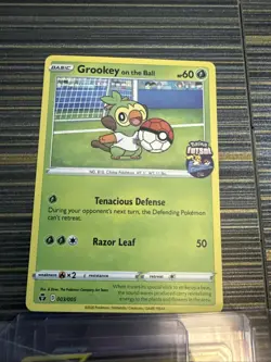 Pokemon Grookey on the Ball (3/5) Pokemon Futsal Collection NM - Image 1