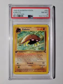 👑Kabuto Fossil First 1st Edition Pokemon TCG PSA 8 50/60 NM MT - King Kabuto 👑 - Image 1