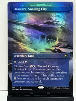 Otawara, Soaring City 414 Borderless Foil Kamigawa Neon Dynasty Card Neo MTG - Image 1