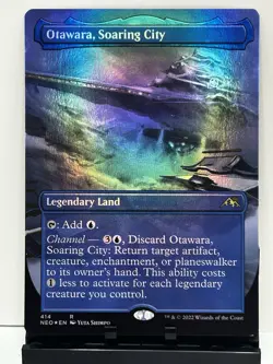 Otawara, Soaring City 414 Borderless Foil Kamigawa Neon Dynasty Card Neo MTG - Image 2
