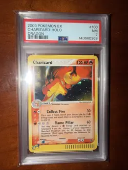 PSA 7 CHARIZARD 100/97 | EX Dragon Holo E Series Graded Pokemon Card - Image 1