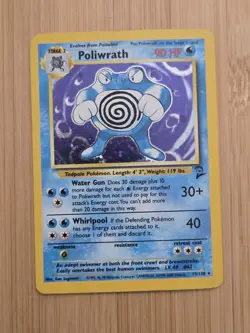 Poliwrath Holo 15/130 WOTC Base Set 2 Rare LP Vintage Pokemon Card - Image 1
