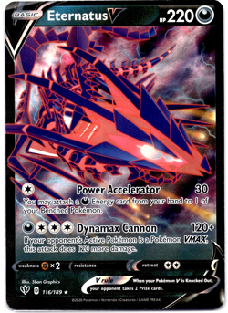 Pokemon TCG Eternatus V 116/189 Swsh03 Darkness Ablaze Holo Rare Near Mint - Image 1
