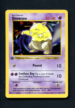 Pokemon Card: 1st Edition DROWZEE Base Common (LP) - Image 1