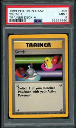 1999 Pokemon TRAINER DECK A Brock's Red Back Switch #95 PSA 9 MINT LOW POP - Image 1