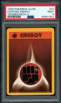 1999 Pokemon TRAINER DECK A Brock's Red Back Fighting Energy PSA 9 MINT LOW POP - Image 1