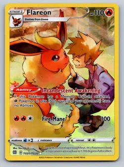 Pokemon Flareon Ultra Rare SWSH09: Brilliant Stars Trainer Gallery TG01/TG30 LP - Image 1