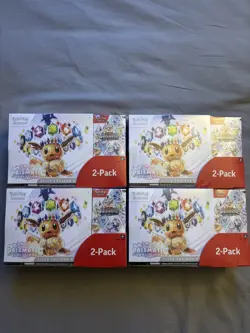 Pokemon TCG Prismatic Evolutions Costco 2 Pack - ETB & Booster Bundle x 4 pack - Image 1