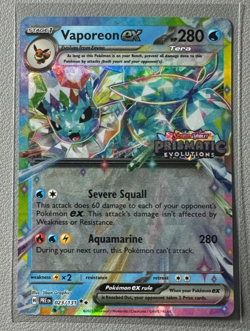 Pokemon Prismatic Evolutions Vaporeon ex 023/131 Surprise Box Stamped QTY - Image 1