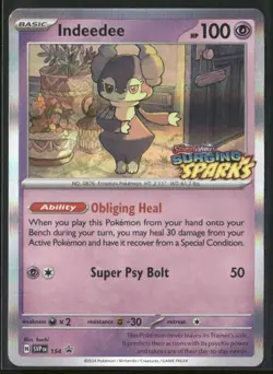 Pokemon TCG Indeedee SVP154 Black Star Promo Surging Sparks Pre Release NM - Image 1