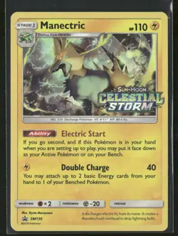 Pokemon TCG Manectric SM130 Black Star Promo Celestial Storm Pre Release NM - Image 1