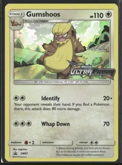 Pokemon TCG Gumshoos SM97 Black Star Promo Ultra Prism Pre Release NM - Image 1