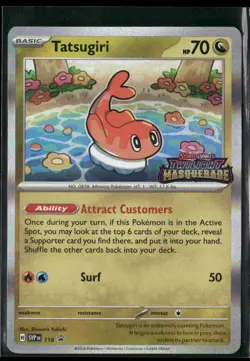 Pokemon TCG Tatsugiri SVP118 Black Star Promo Twilight Masquerade Pre Release - Image 1