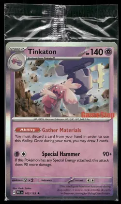 Tinkaton 105/193 - Pokemon TCG Paldea Evolved Gamestop Promo SEALED - Image 1