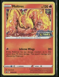 Pokemon TCG Moltres SWSH185 Black Star Promo Brilliant Stars Pre Release NM - Image 1