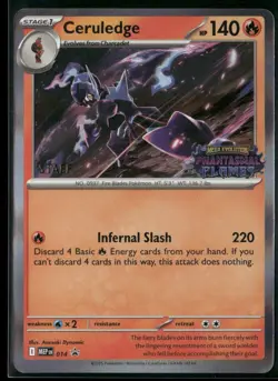 Ceruledge MEP 014 STAFF - Pokemon TCG Phantasmal Flames 2025 Promo NM - Image 1