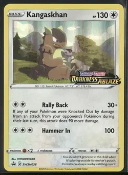 Pokemon TCG Kangaskhan SWSH038 Darkness Ablaze Pre Release Promo NM - Image 1