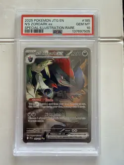 Pokemon PSA 10 Gem Mint Journey Together SIR N's Zoroark EX 185/159 - Image 1