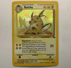 Pokemon TCG Raichu 14/62 Fossil Holo Rare LP-NM - Image 1