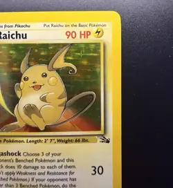 Pokemon TCG Raichu 14/62 Fossil Holo Rare LP-NM - Image 2