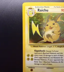 Pokemon TCG Raichu 14/62 Fossil Holo Rare LP-NM - Image 5