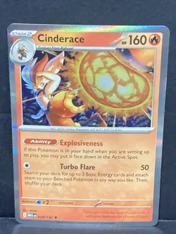 Cinderace Pokemon ME01 Mega Evolution Holo 028/132 Rare TCG Foil - Image 1