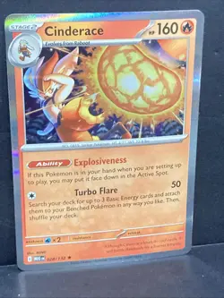 Cinderace Pokemon ME01 Mega Evolution Holo 028/132 Rare TCG Foil - Image 2