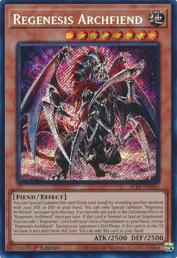 x1 Regenesis Archfiend - ALIN-EN016 - Secret Rare - 1st Edition Yu-Gi-Oh! M/NM - Image 1