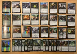 MTG Lot Of 45 Battle For Baldur’s Gate GREEN Cards Including FOILS - Image 1