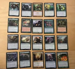 MTG Lot Of 20 Green Cards Including Rares and Mythics NM - Image 1