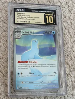 Pokemon Dewgong 097/094 Phantasmal Flames Holo PRISTINE 10 CGC Illustration Rare - Image 1