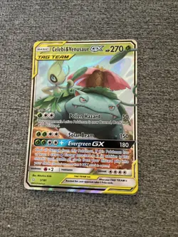 Pokemon TCG Celebi & Venusaur GX Holo Ultra Rare - Image 1