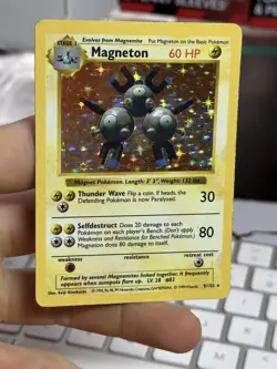 #2 Magneton 9/102 Base Set 1999 Shadowless Holo Rare WOTC Pokemon Card TCG - Image 3