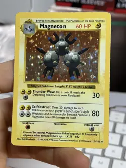 #2 Magneton 9/102 Base Set 1999 Shadowless Holo Rare WOTC Pokemon Card TCG - Image 4
