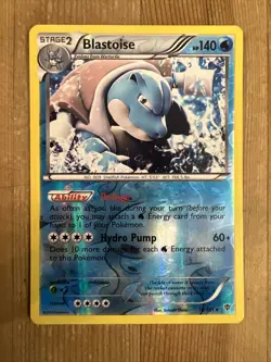 Blastoise - 16/101 - Reverse Holo Rare LP, English Pokemon Plasma Blast - Image 1