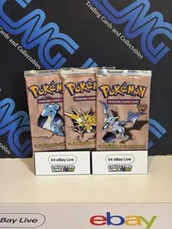 Pokemon TCG FOSSIL ART SET - HEAVY BOOSTER PACK x 3 - Zapdos Articuno Aerodactyl - Image 1