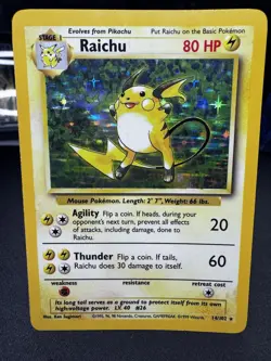Raichu 014/102 Base Set Unlimited Holo - Pokemon TCG - Vintage - R1 - Image 3